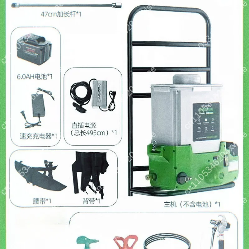 6L Backpack Airless Paint Sprayer, Cordless Lithium Battery High Pressure Plunger Pump for Latex Paint, Efficient Spraying