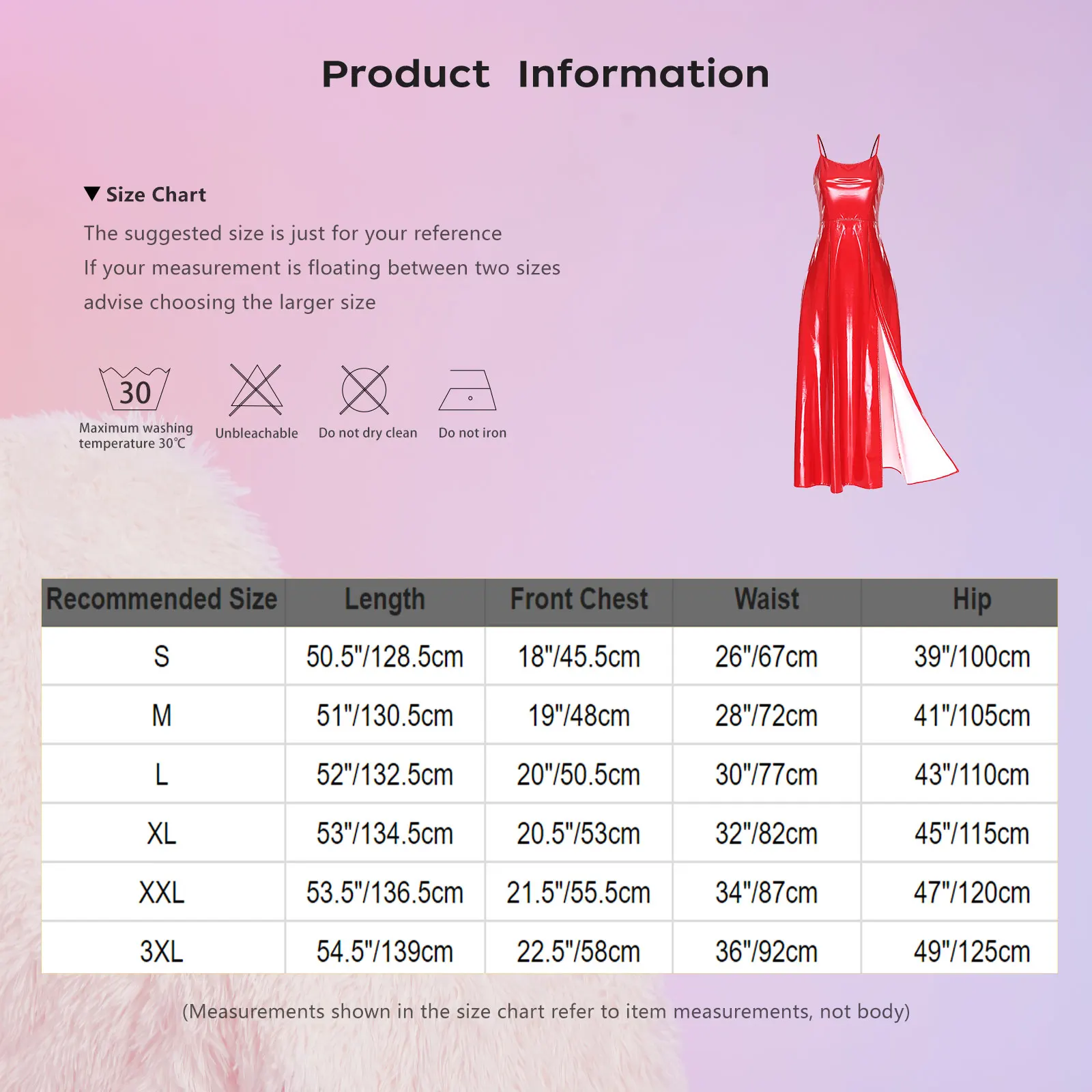 Womens Gothic Punk Glossy Maxi Dress PU Leather Side Slit Hem Back Lace-up Sling Bodycon Dress Raves Party Costume Clubwear