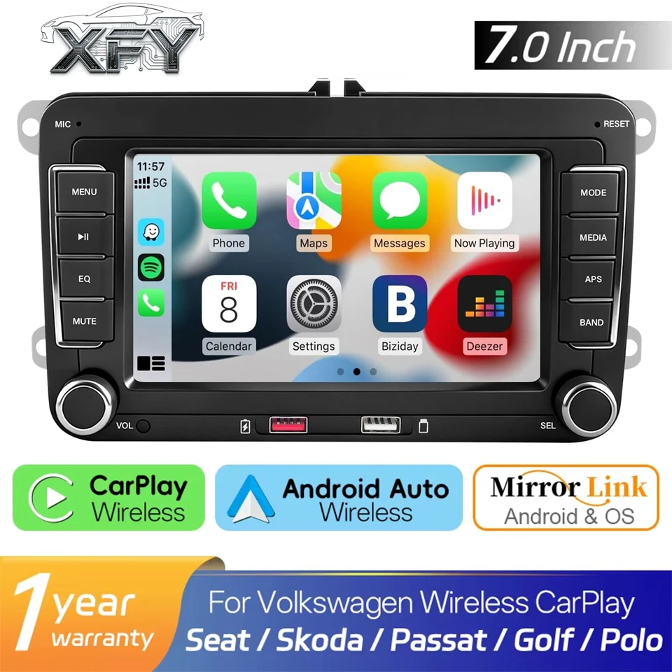 

2DIN автомагнитола Android для Volkswagen Golf 5 6, Polo, Passat B6 B7, CC, Skoda, Jetta, универсальная мультимедийная система с Wi-Fi, GPS-навигацией и CarPlay