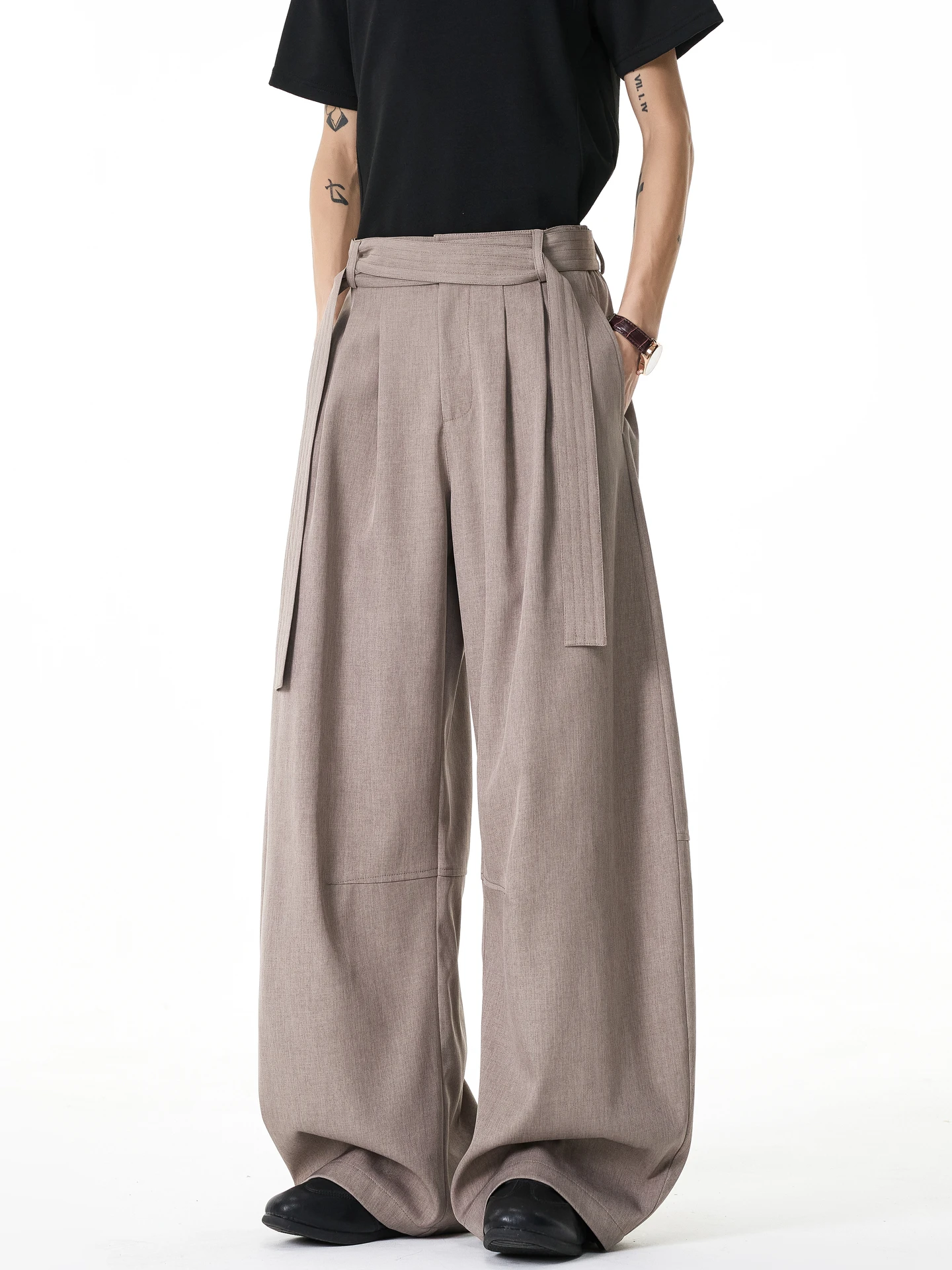 

Sensual Straight Leg Men's Trousers Pure Color Loose Fit Casual Long Pants Vintage Sle Youthful Trend Spring Collection