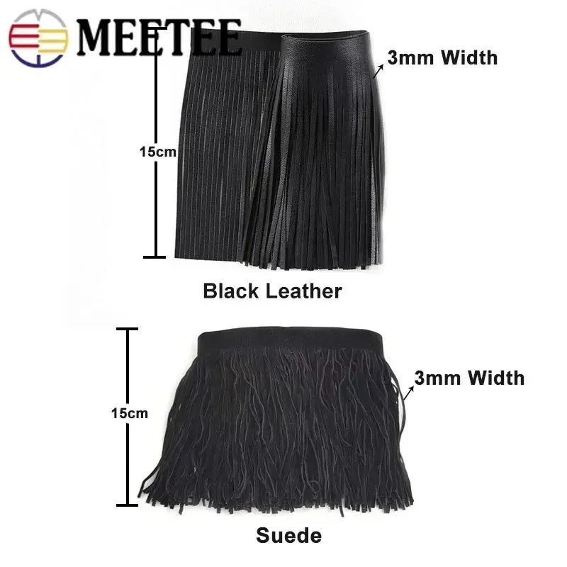 2Meters Fringe Ribbon 10-30cm Leather Suede Tassel Lace for Dresses Decoration Handbag Luggage  Trimming Sewing Accessories