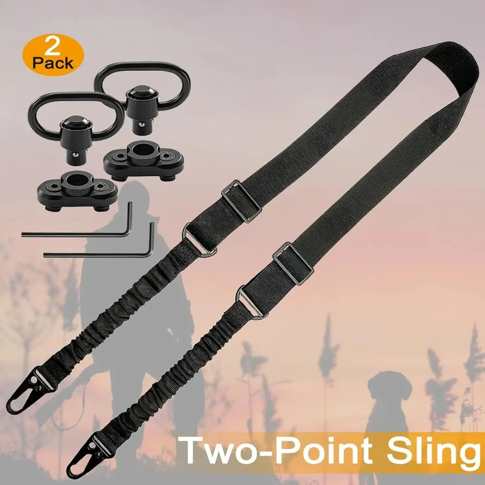 Tactical Two Points Sling Bungee Shoulder Strap Durable Nylon Belt High Quality Heavy Duty Sling for Outdoor Sports Accessories