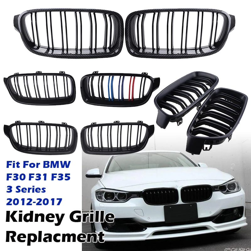 

Front Kidney Grille Dual Slat Bumper Air Intake Grilles Fit For BMW F30 F31 F35 3 Series 2012-2017 Performance Car Accessories