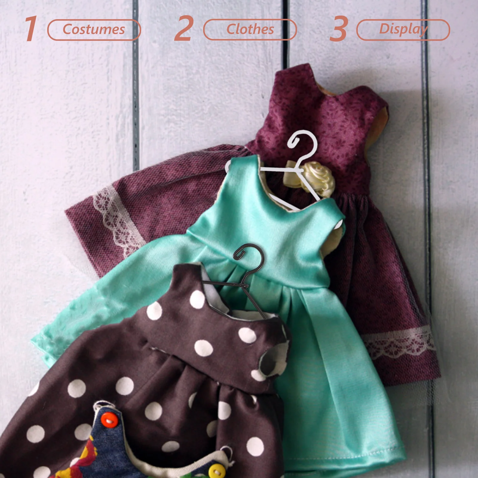 

50 Pcs Small Clothes Hangers Dollhouse Clothing Mini for Crafts Coat