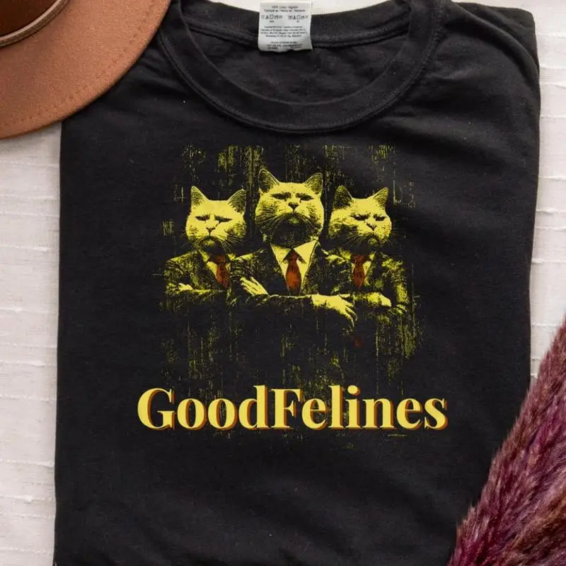 Mobster Cats Goodfellas Goodfelines Funny Cat T-Shirt