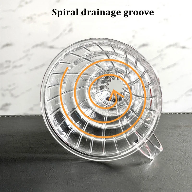 Plastic Coffee Filter Cup with Spiral Drainage Groove,Pour Over Coffee Dripper 3-4 Cups Drip Coffee Tools for Home Barista