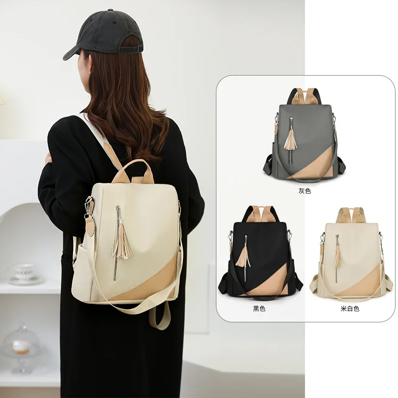 حقيبة ظهر نسائية مقاومة للماء من نسيج النايلون خفيف الوزن، حقيبة ظهر للسفر متعددة الأغراض بكتف واحد وحقيبة ظهر تحمل يدويًا #1