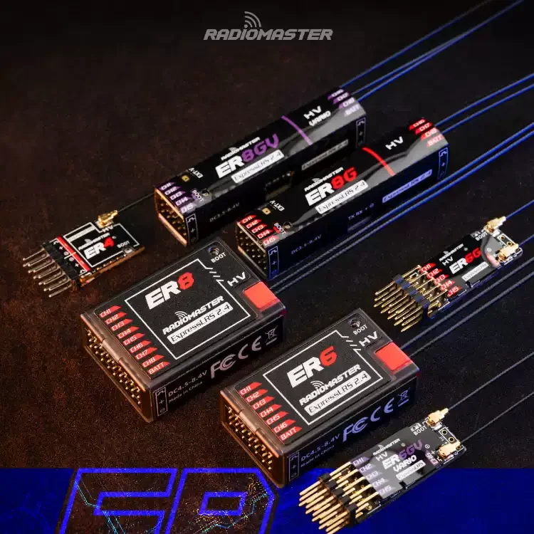 Radiomaster 2.4GHz ELRS PWM Receiver ER4 4CH ER6 ER6G ER6GV 6CH ER8 ER8G ER8GV 8CH ExpressLRS RX For RC Fixed Wing Aircraft Car