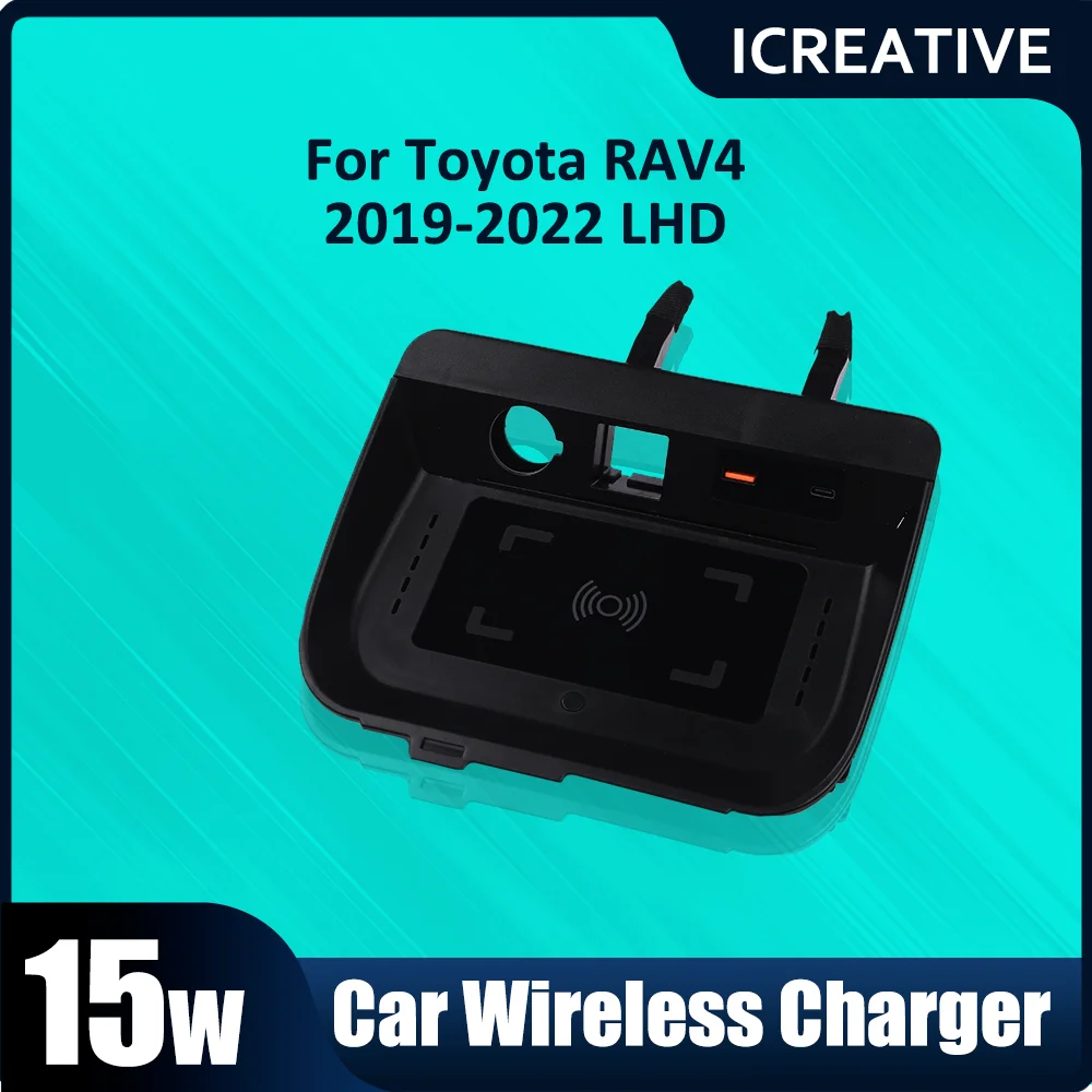 

Car Wireless Charger Phone charger 15W Fast Phone Charging For Toyota RAV4 LHD 2019 2020 2021 2022 2022 Interior Accessories