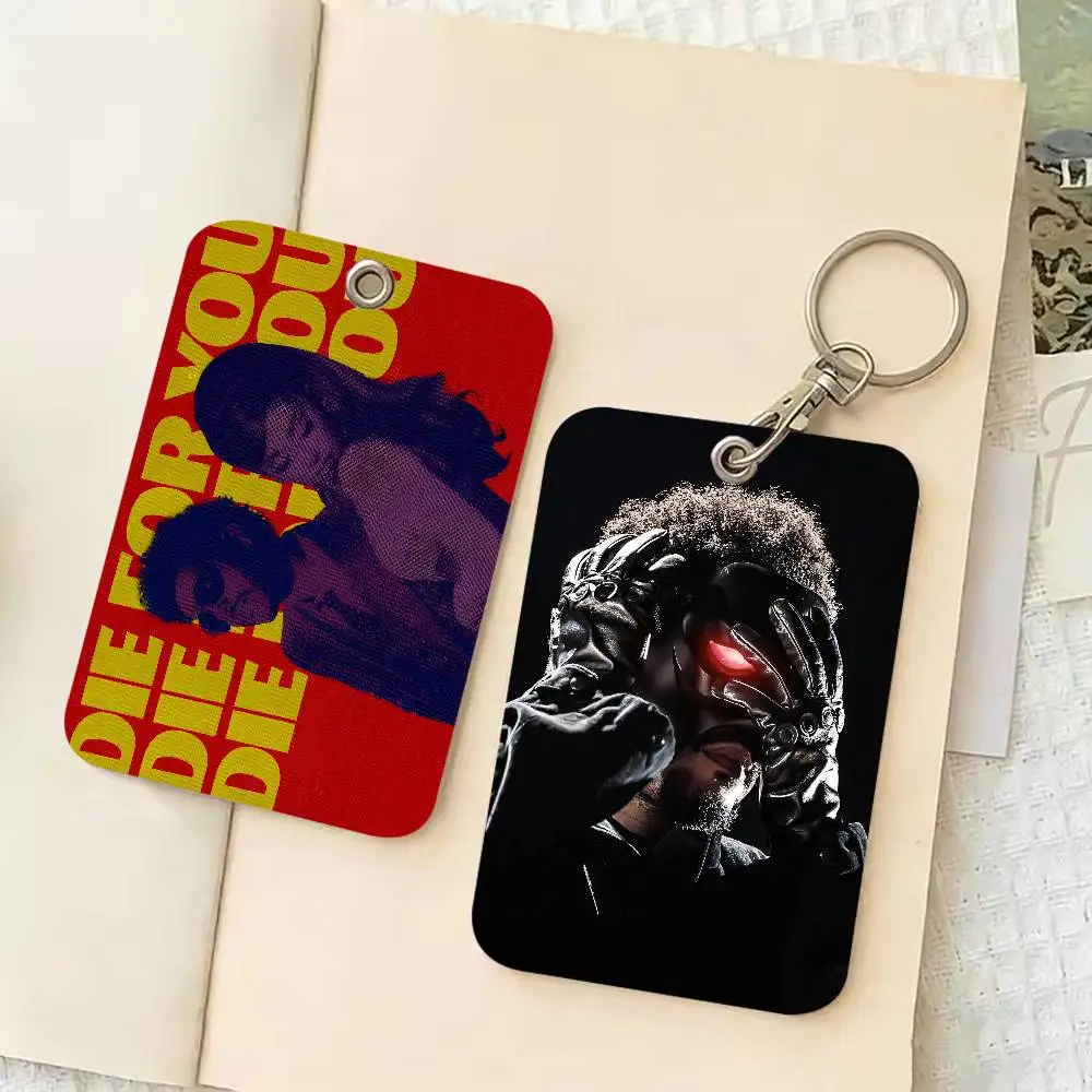 Music Card Holder Cool The Weeknd Art Access Card Cover, Durable PU Leather Card Protector Student Work ID Access Control Card