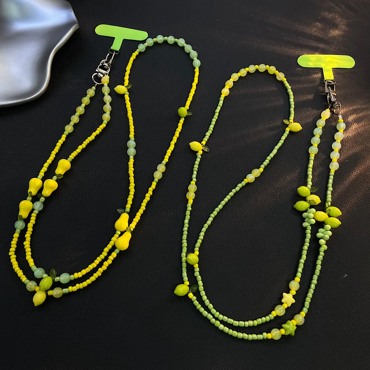 

Mobile Phone Lanyard Lemon Bead Handmade Acrylic Bead Chain Crossbody Camera Pendant