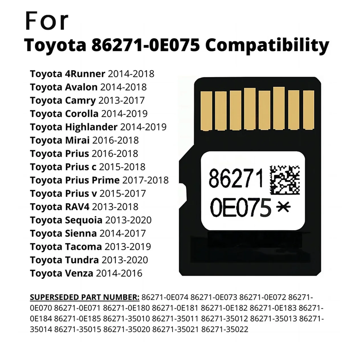 

2025+ 86271 0E075 Карты навигации Обновление карт GPS-карта навигации для карты США и Канады