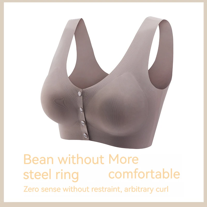 Pregnant Women's Front Opening Ultra-thin Breathable Nursing Bra with No Trace Breathable Gathering Anti Sagging Underwear view 5