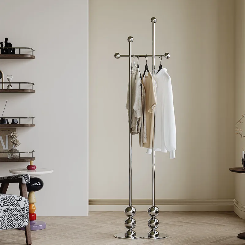 European Style Home Clothes Rack Stainless Steel Entrance Coat Rack Luxury Bedroom Garment Hanger