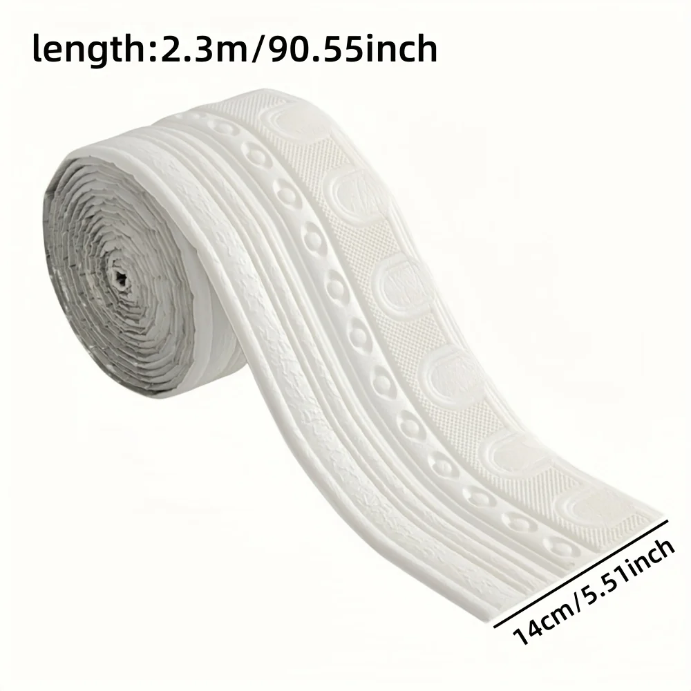 1 قطعة 2.3 متر/90.55 بوصة جدار ديكور الجدار ملصق الحدود الخصر خط خلفية ثلاثية الأبعاد نمط ذاتية اللصق غرفة المعيشة