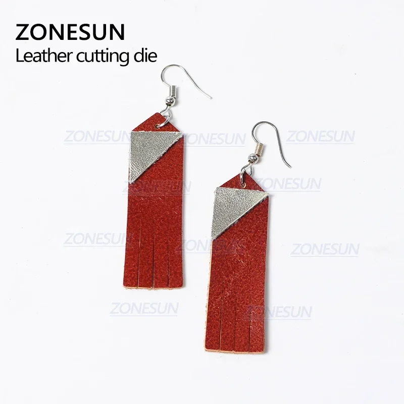 ZONESUN H5 DIY Custom Cutter Leather Earring Cutting Die Leather Cut Out Earring For Steel Rule Die Cutting Machine Press Tools