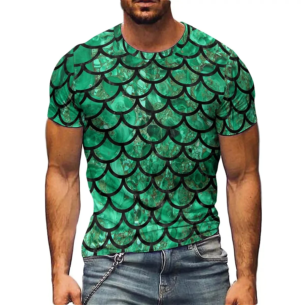 

Luxury Carnival Event Men's 3D Printed Short Sleeved T-shirt Street Trendy Art Shirt