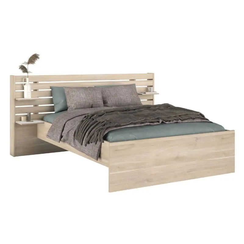 Japanese oak headboard double bed 135-140x200 cm