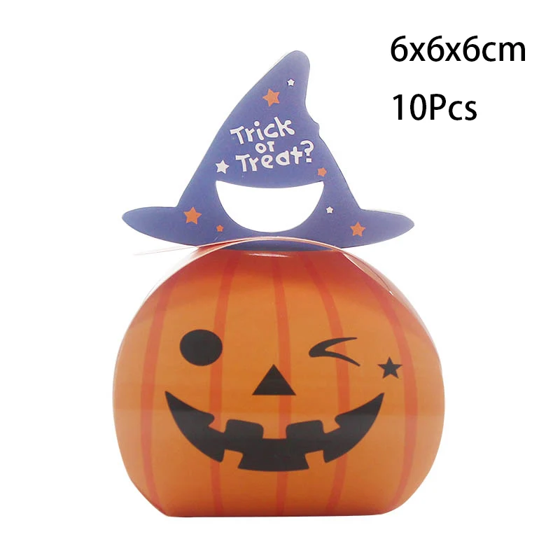 10ks halloween bonbóny pytle tykev duch střih papír přenosné dar boxů trik anebo opatrovat halloween večírek dekorace zásoby