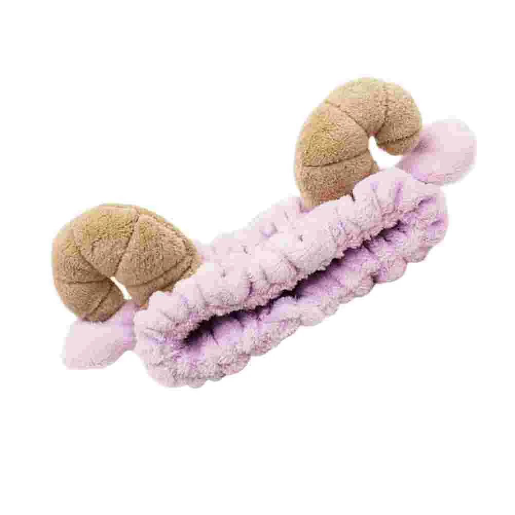 

Hair Band for Washing Face Bands Adjustable Hook Croissant Skincare Headband Purple