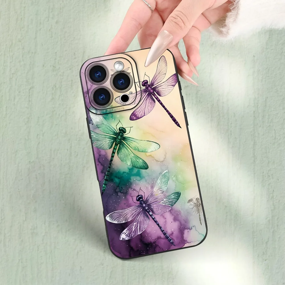 Mobile Phone Case - Fashion Dragonfly Design Mobile Phone Case, Compatible with Iphone 17, 16, 15, 14, 13, 12, 11, Series