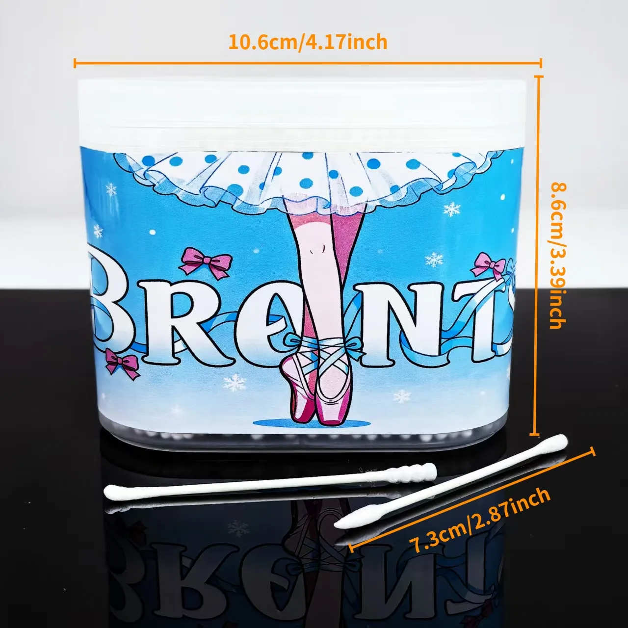 600 قطعة من مسحات القطن ذات العمود النحيف المدمجة بنمط الباليه الإبداعي، مسحات قطنية مدمجة مزدوجة الأطراف للتنظيف اليومي