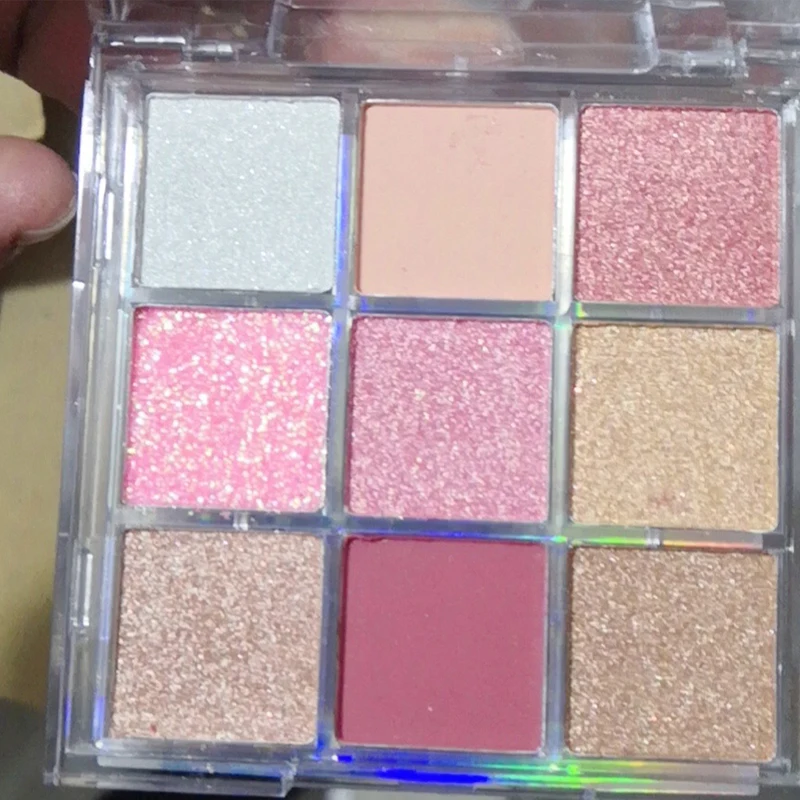 9-color Shiny Eye Shadow Eye Pigments Glitter Eyeshadow Palette Pink Pearly  Palette Korean Charming Eye Makeup Palette