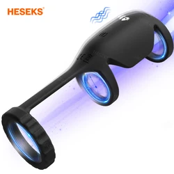 HESEKS Penis Ring Men Stronger Erection Delay Ejaculation Vibrator Clit Cock Ring Massager Men Sex Toys For Couples 18+