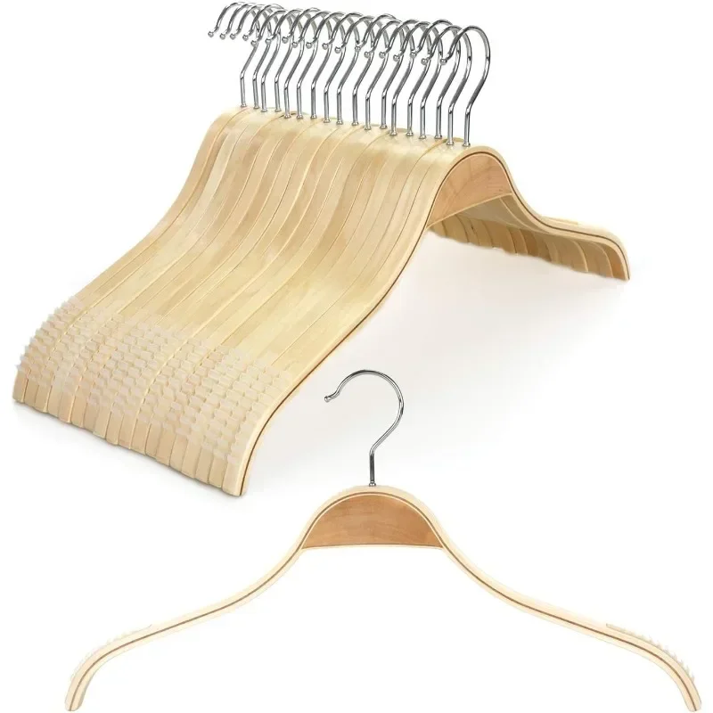 

for 100 hangers ultra thin natural wood with super soft non-slip rubber handles, high-end fashion hangers without shoulder bumps