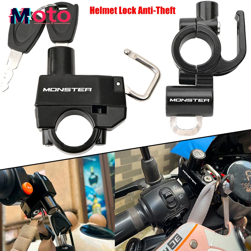 New For DUCATI MONSTER 695 696 796 797 821 Monster 1200 1200S 1200R Motorcycle CNC Accessories Helmet Lock Anti-Theft Helmet