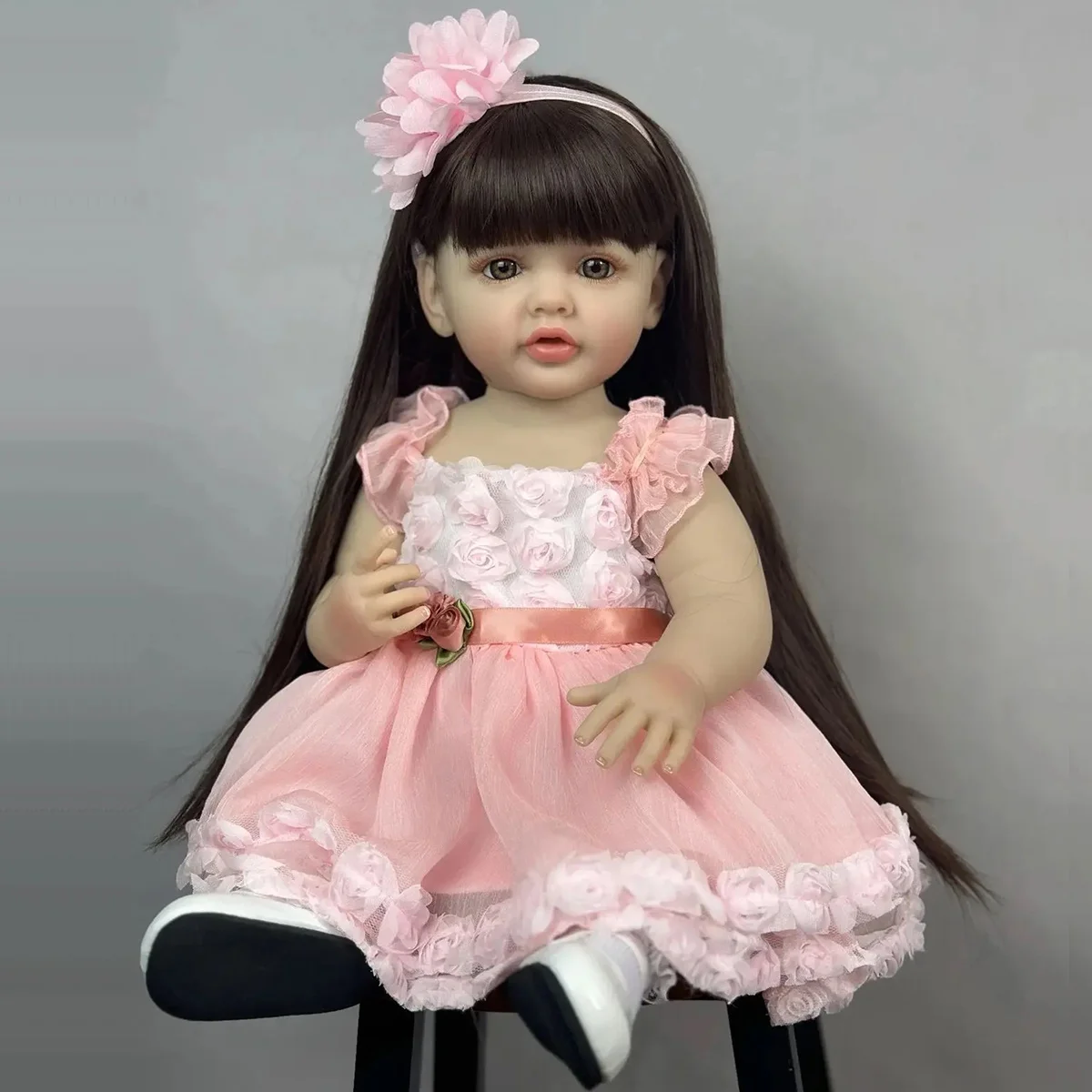 

BZDOLL 55cm Reborn Baby Full Body Soft Vinyl Doll 22inch Princess Newborn Lifelike Bebe Toddler Toy Christmas Gift for 3+ Kids