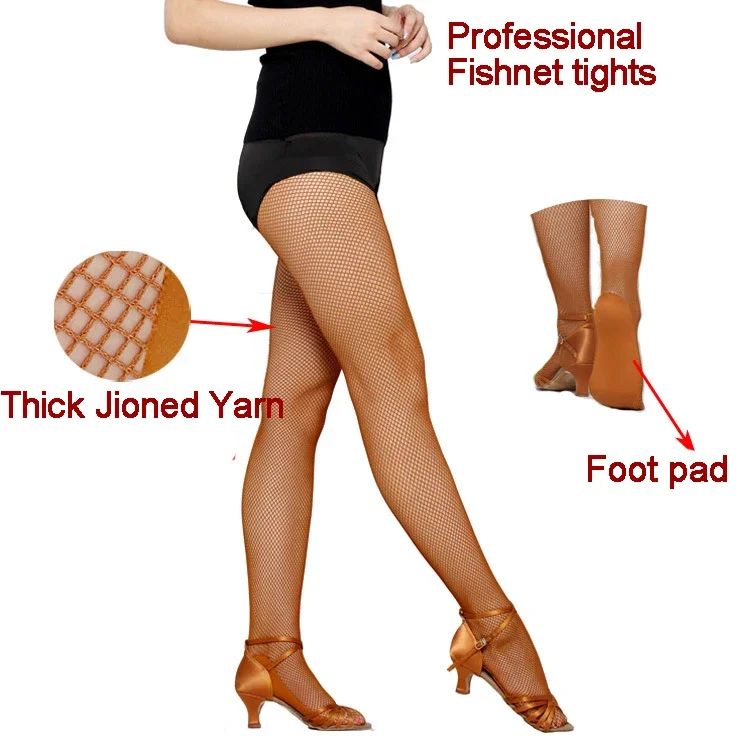 New Seamless Tan Ballroom Latin Dance Thights Professional Fishnet Tights Latin Salsa Dresses For Women On Sale