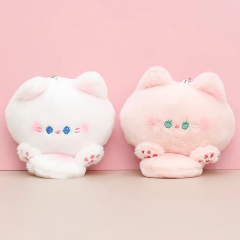 Squeaky Cat Plush Toy Doll Squeak Keychain Fluffy Soft Stuffed Toy Backpack Bag Pendant Adorkable Gift For Kids Girlfriend