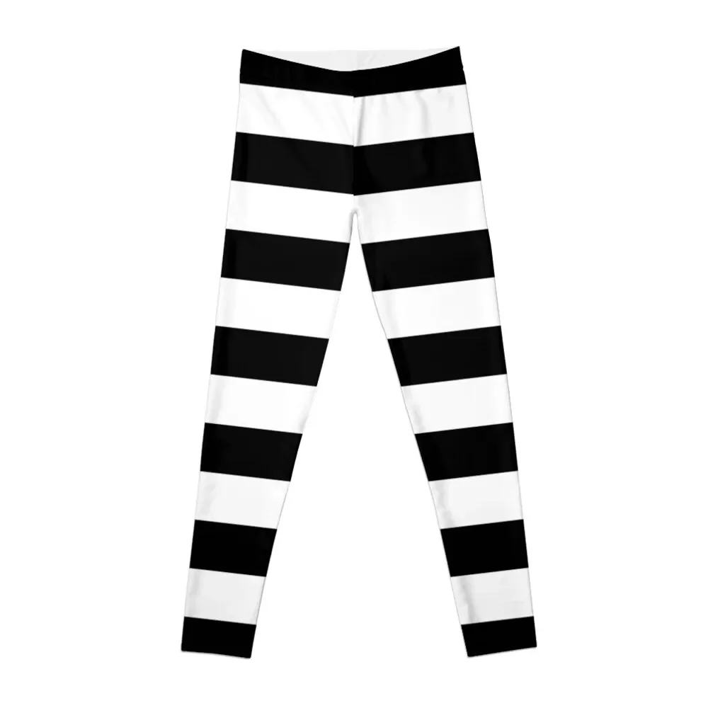 

Black and White Big Stripe Leggings gym's sportswear gym womans sportswear gym Womens Leggings
