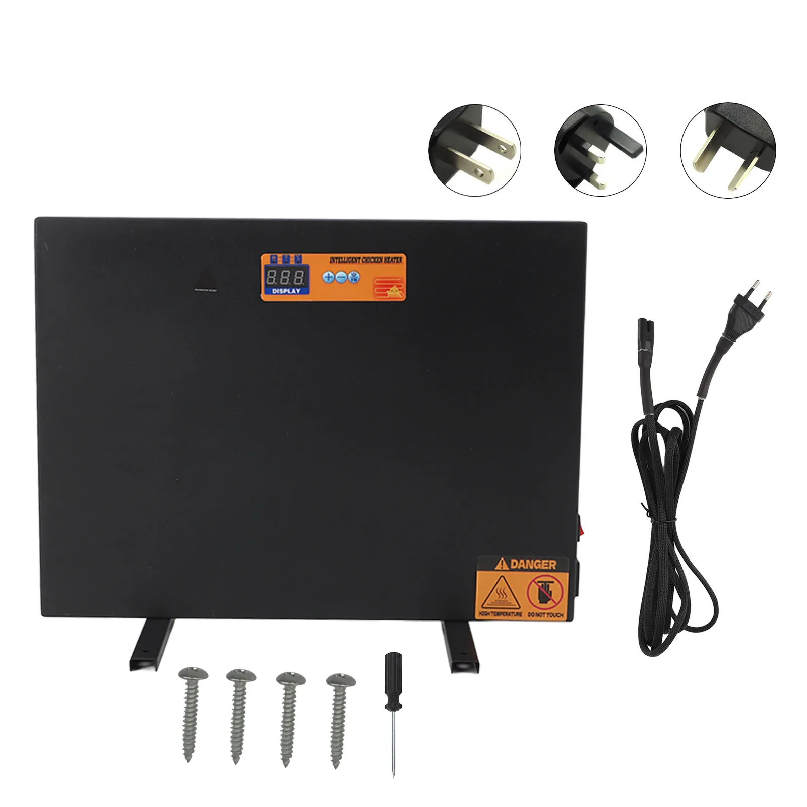

Chicken Coop Heater Black 150W Manual Control Anti Tipping Timer Thermostatic Overheating Protection Digital Display Chicken Coo