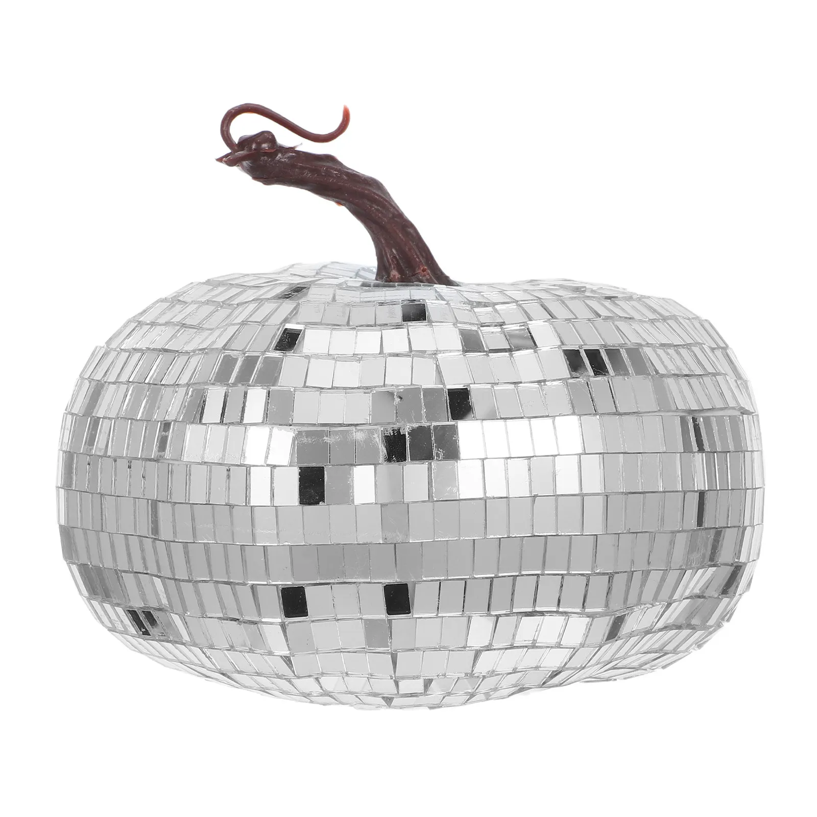 Artificial Pumpkin Disco Ball 15cm Mirror Glass Glitter Reflective Fall Farmhouse Hanging Ornament Halloween Photo Prop