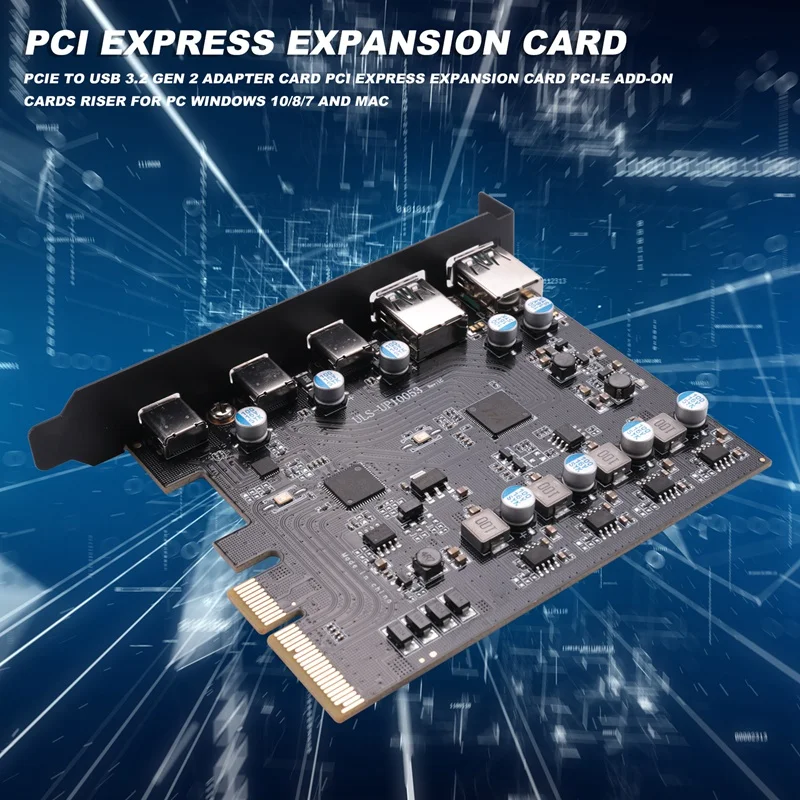 Плата расширения PCIe на USB 3,2 Gen 2, плата расширения PCI Express, плата расширения PCI-E для ПК Windows 10/8/7 и MAC