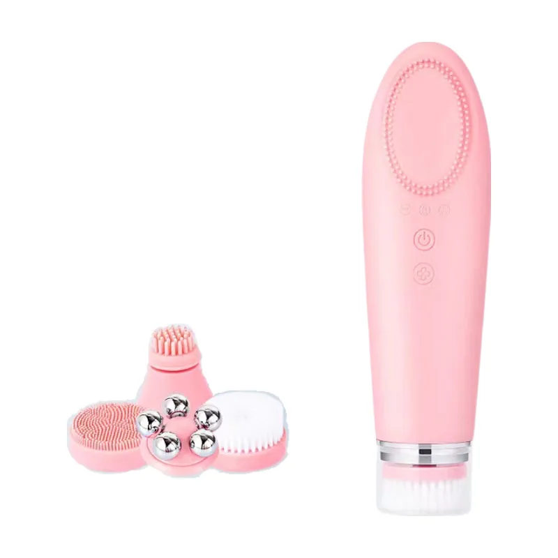 

Portable 2 in 1 waterproof vibration silicone face brush electric sonic facial cleansing brush silicone for exfoliating