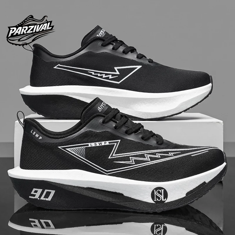 Men Carbon Plate Running Shoes Breathable Athletic Sneakers Shock Absorb Trainers Outdoor Marathon Jogging Women Tennis Shoes