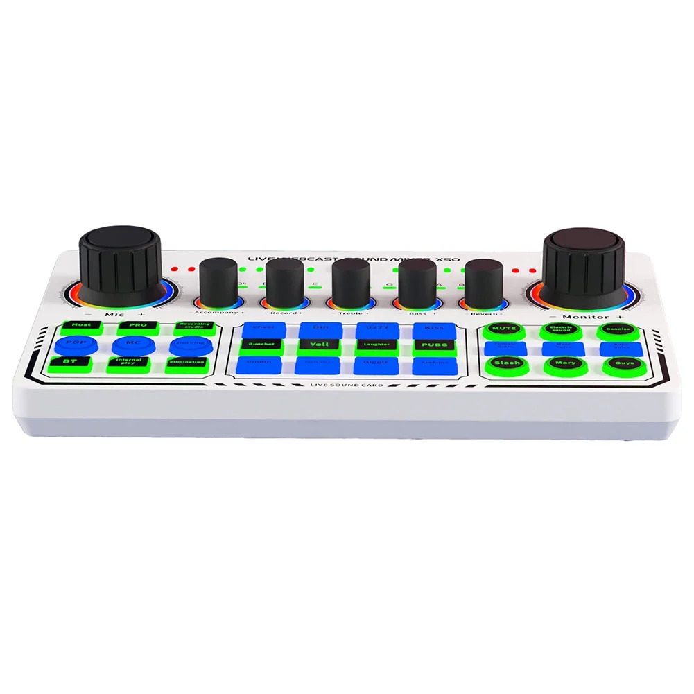 X50 transmissão ao vivo placa de som usb placa de som ao vivo bluetooth-compatível misturador de áudio profissional placa de som de música para streaming ao vivo