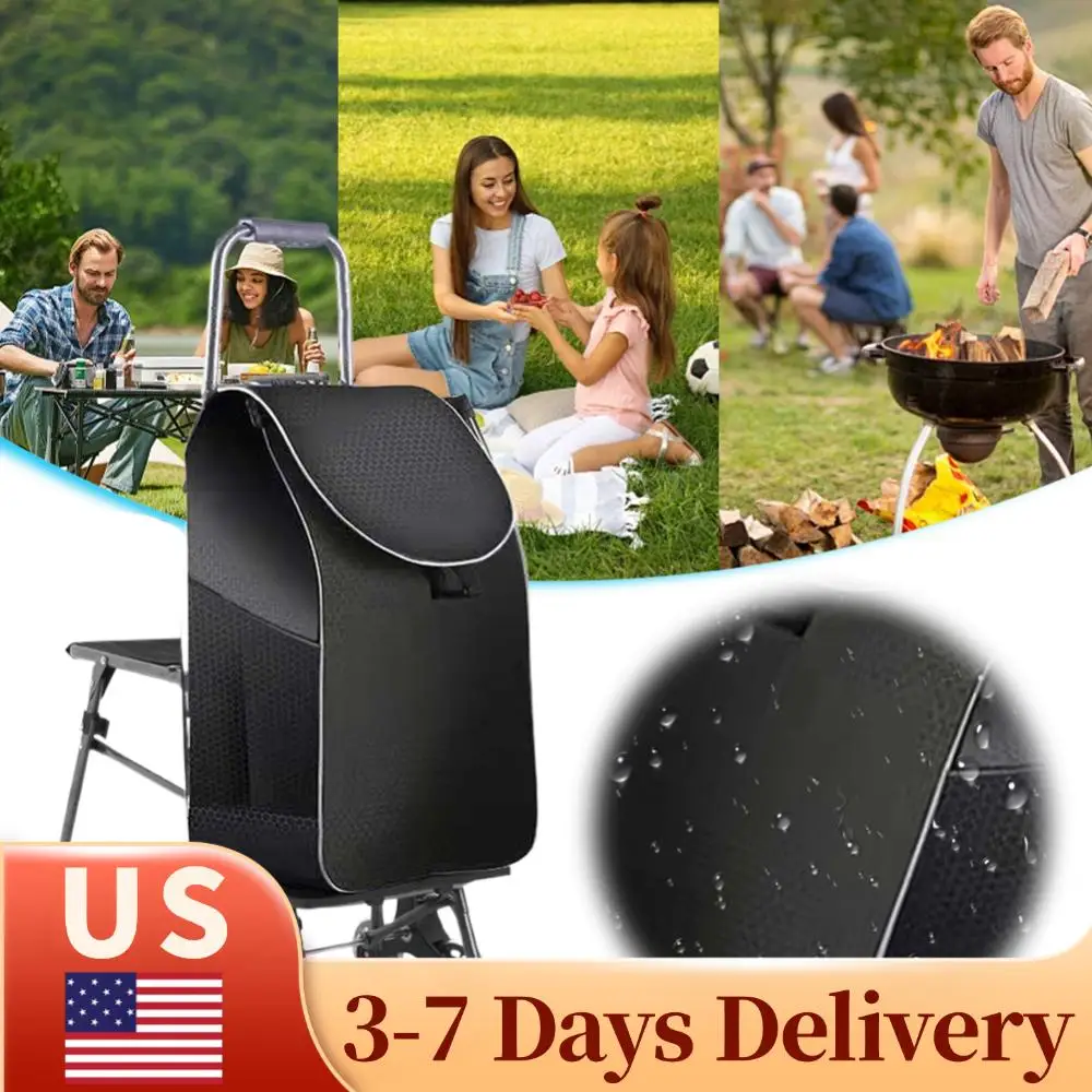 

Сумка-тележка для покупок с водонепроницаемым отделением и складным стулом, складная тележка для подъема по лестнице для перевозки грузов на этажи