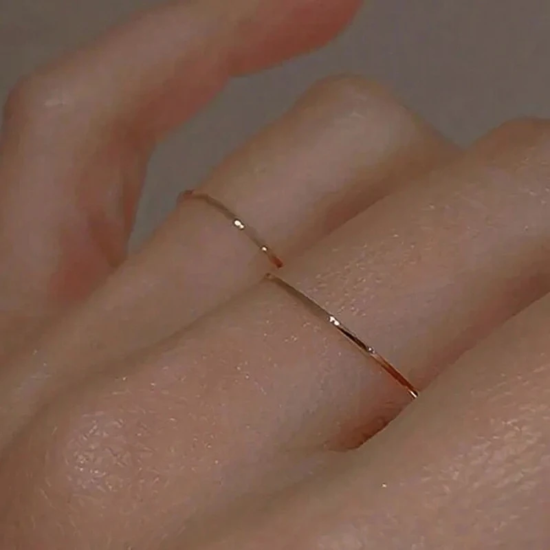 2Pcs Classic Simple Dainty Smooth Woman Thin Ring Top Quality Jewelry For Women Girls Fashion Wedding Party Jewelry Gift