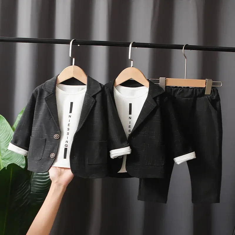 

Long Sleeve Suit T-shirt Pants 3Pcs/Set Toddler Fashion Cotton Clothing Infant New Autumn Children Kids Clothes Kids Boys Strips
