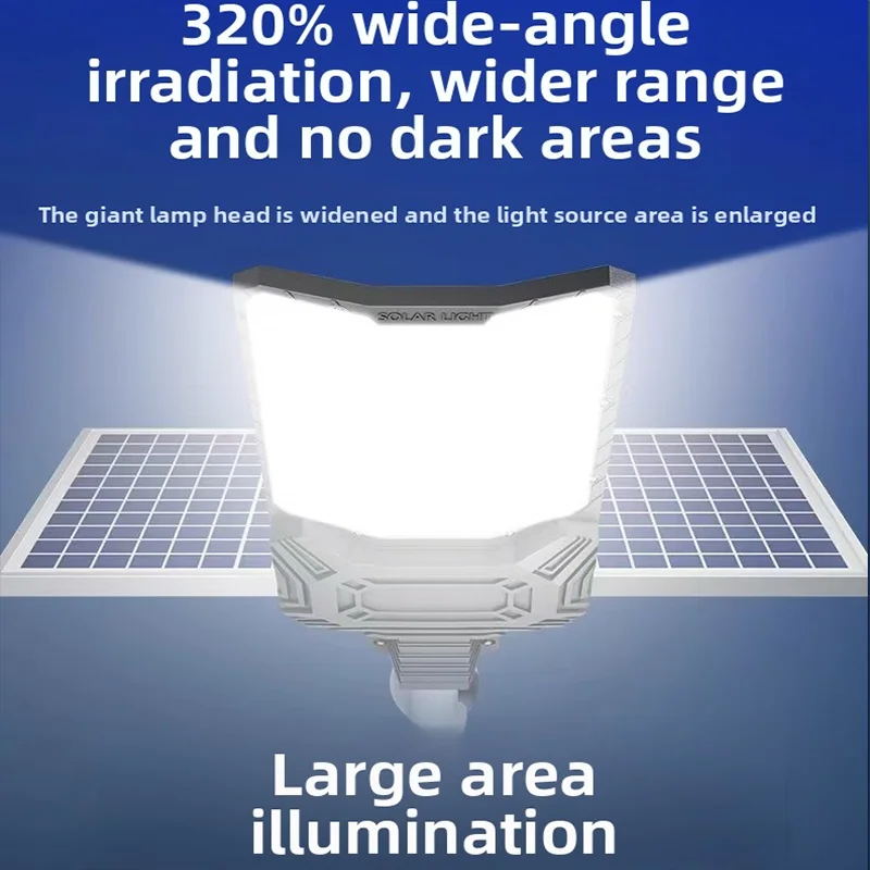 RUISENZHUO Lampione stradale a energia solare commerciale, lampione solare,Luce stradale solare impermeabile per esterni, Luci solari per esterni dal tramonto all'alba per la notte