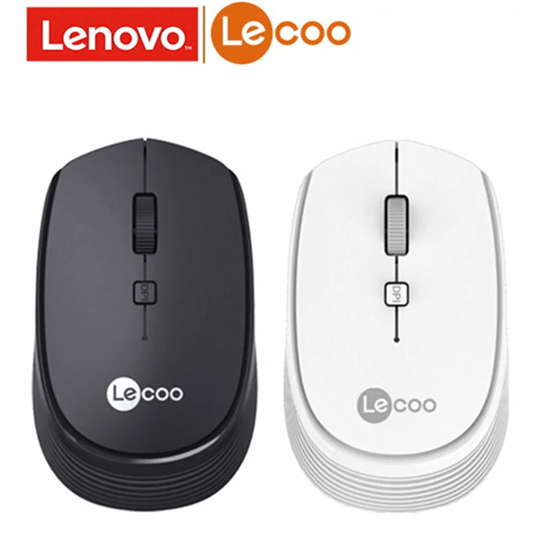 Lenovo WS202 Wireless Mouse Black For Laptop Desktop Notebook Computer Universal Gaming Home Mini Mouse With USB Receiver