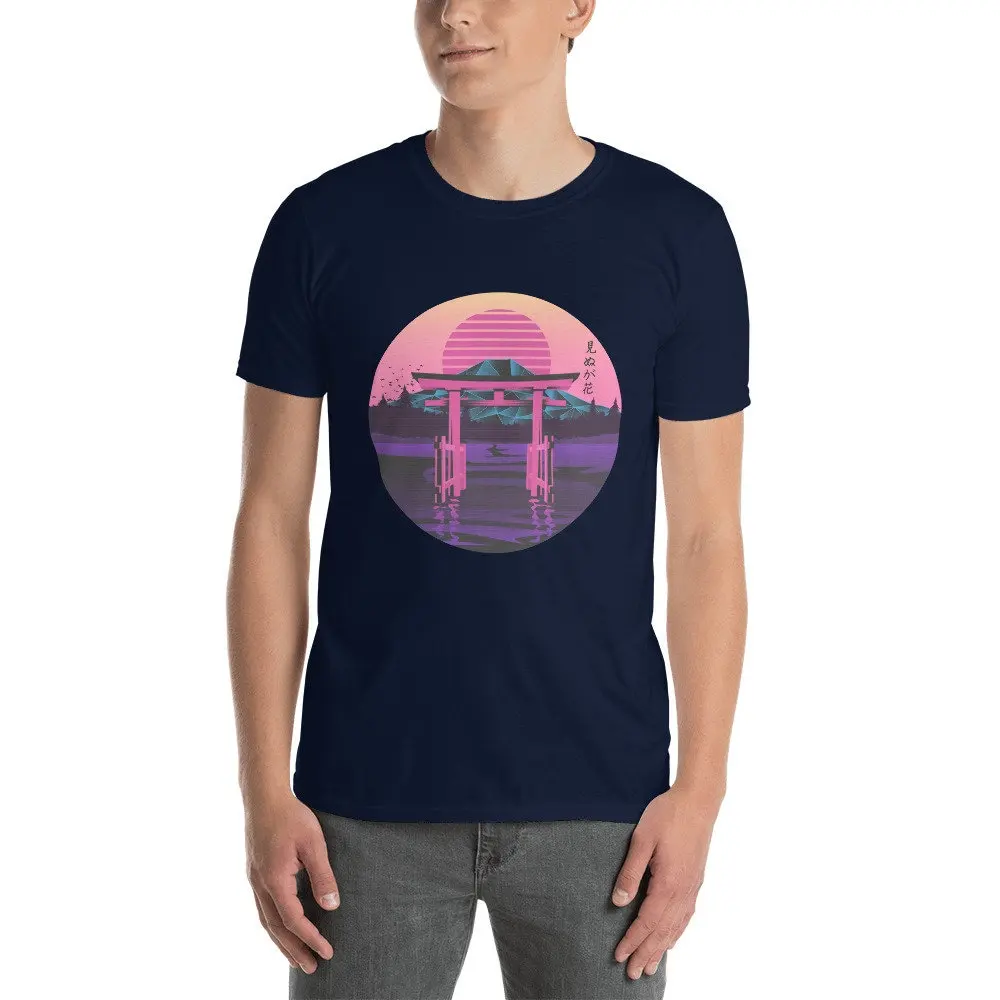 Torii Gate Japanese Retro Neon  T Shirt