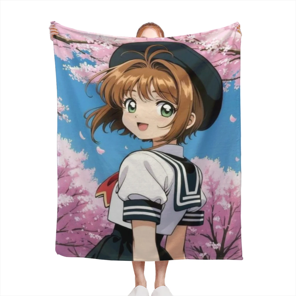 

Card-Captor-Sakura Throws Blanket Picnic Super Soft Blanket for Travel Bedding Couch Sofa Bed Blanket Birthday Gift