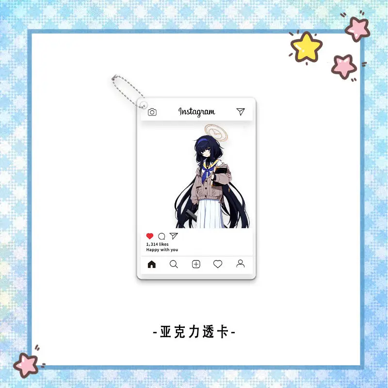 5 stk/set Anime Blue Archive Kozeki Ui Cosplay Kleine Kaart Acryl Stand Model Hanger Sleutelhanger Transparante Kaart