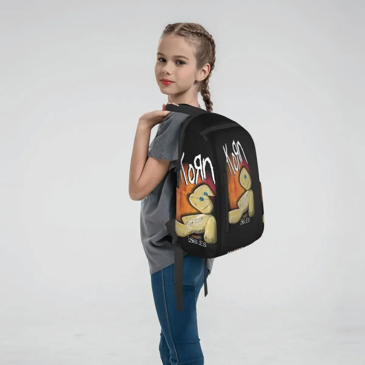 Korn Rock Band Logo Tour Backpack Daypack Boys Girls BookBag School Bag Shoulder Bags for Men Women