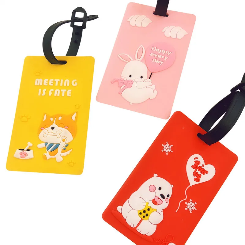 Cute animal print Luggage Tag travel Tags Suitcase Address Label Baggage Boarding Tag Travel Accessories